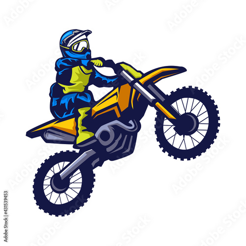 Motocross illustration logo