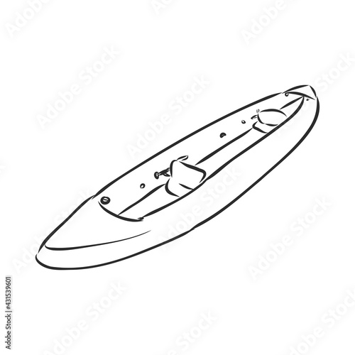kayak vector sketch on a white background