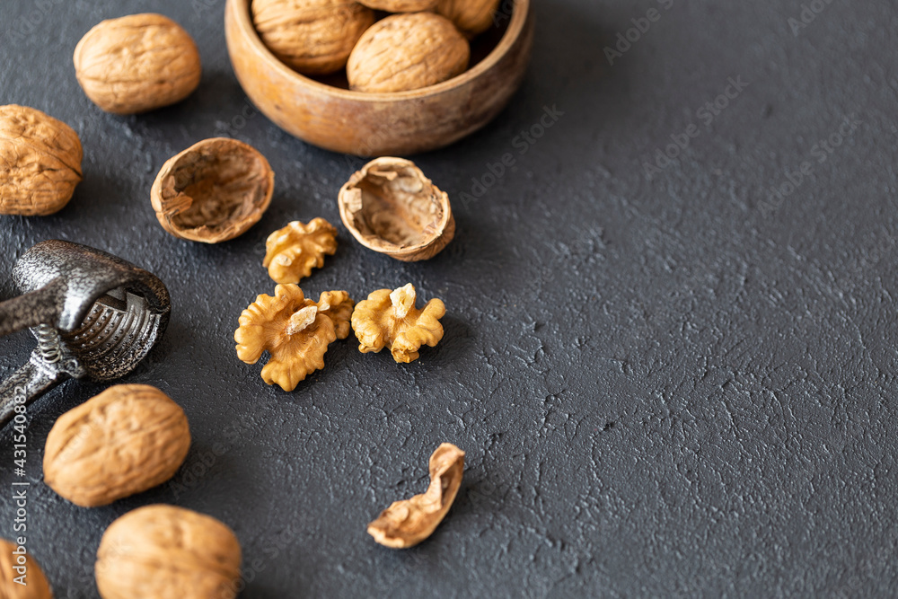 Images of walnuts on an insulated table. Walnut is a very useful type of walnut for humans. Images of walnuts on an insulated table. Walnut is a very useful type of walnut for humans.