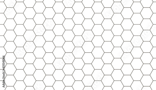 Seamless pattern of hexagonal honeycomb background. Hexagon tile, cells pattern. Mosaic shapes. Vector illustration © Iuliia