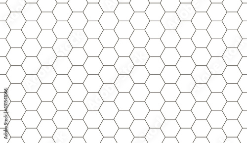 Seamless pattern of hexagonal honeycomb background. Hexagon tile, cells pattern. Mosaic shapes. Vector illustration