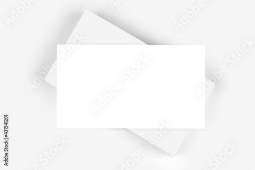 empty horizontal business cards template stack on white background isolated © prima91