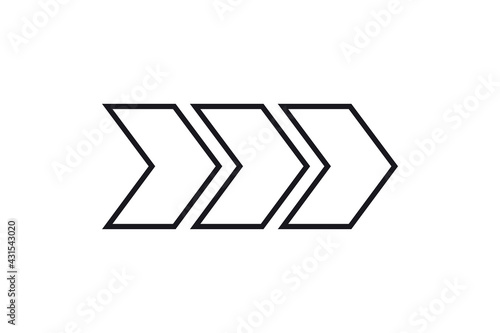  Arrow icon vector. Icon that shows the speed. Eps 10

