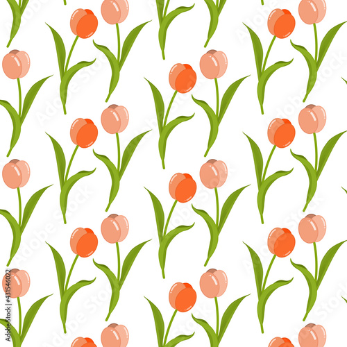 Simple tulip seamless pattern background vector #431546022