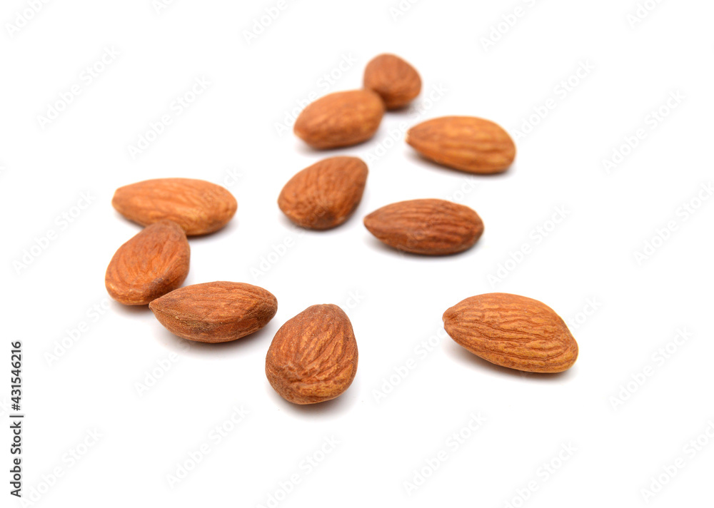 Almonds isolated on white background Almonds isolated on white background
