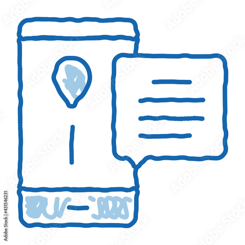 Courier Delivery Mobile Application doodle icon hand drawn illustration photo