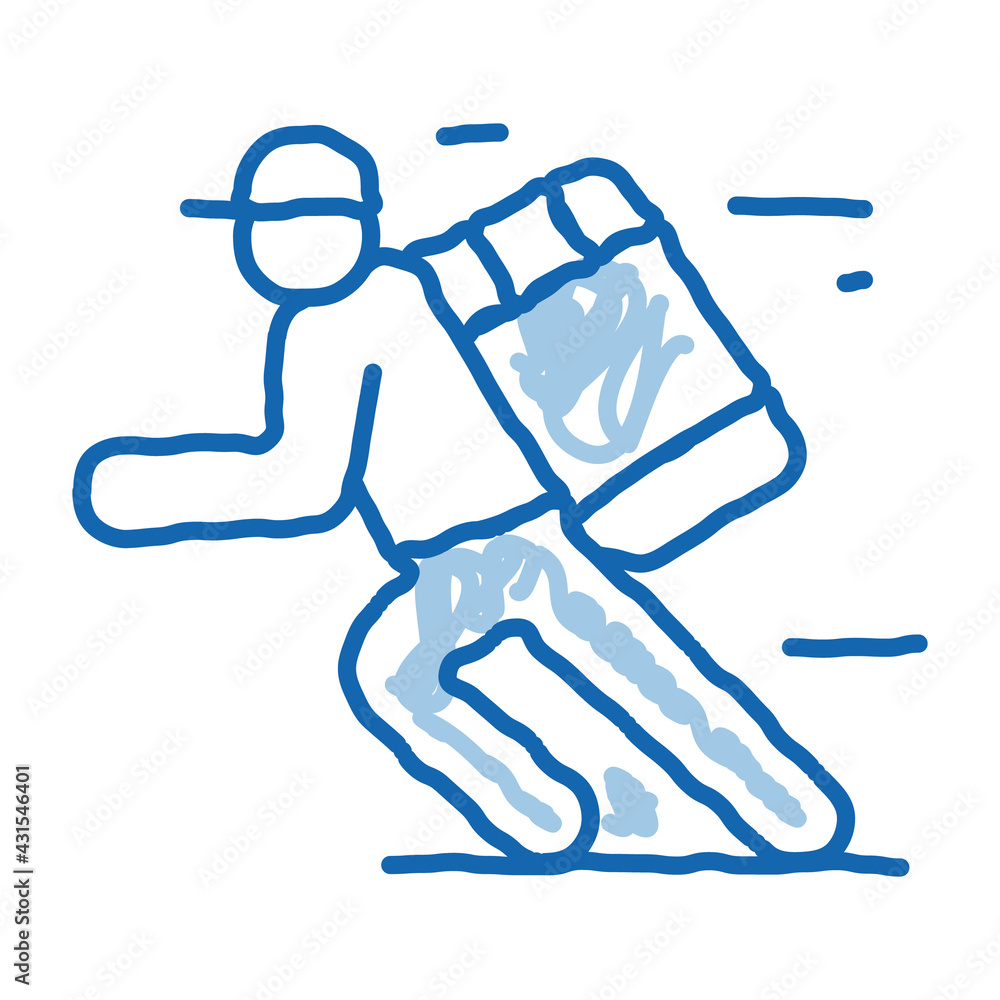 Delivery Express Courier Big Parcel doodle icon hand drawn illustration Delivery Express Courier Big Parcel doodle icon hand drawn illustration