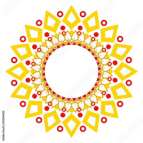 Sun round frame transparent geometric colorful vector illustration