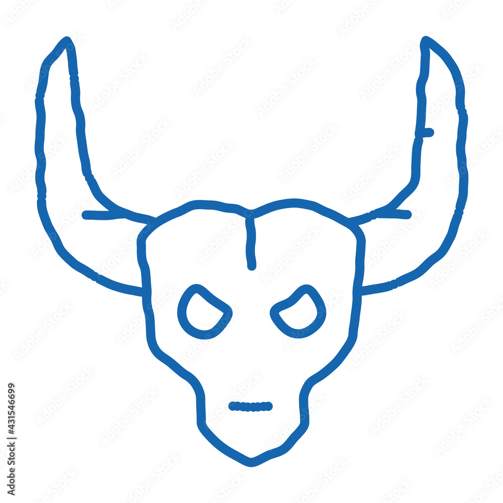 Bull with Horns doodle icon hand drawn illustration Bull with Horns doodle icon hand drawn illustration