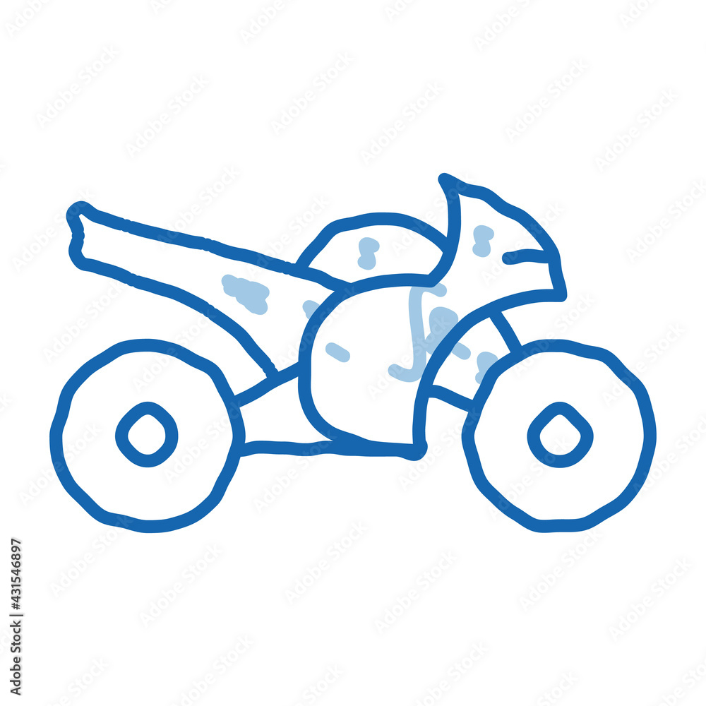 Fototapeta premium Motorcycle doodle icon hand drawn illustration