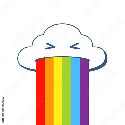 Cloud vomit rainbow image. Clipart image