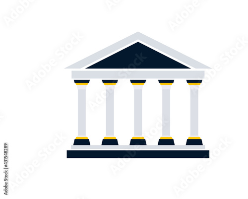Five pillars with roof template diagram. Clipart image