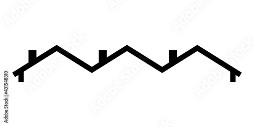 Terraced house roofline house icon. Clipart image isolated on white background