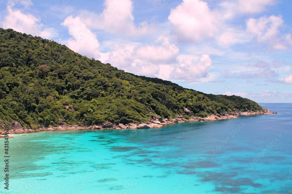 Azure sea water beach blue ocean tropical island landscape nature resort Azure sea water beach blue ocean tropical island landscape nature resort
