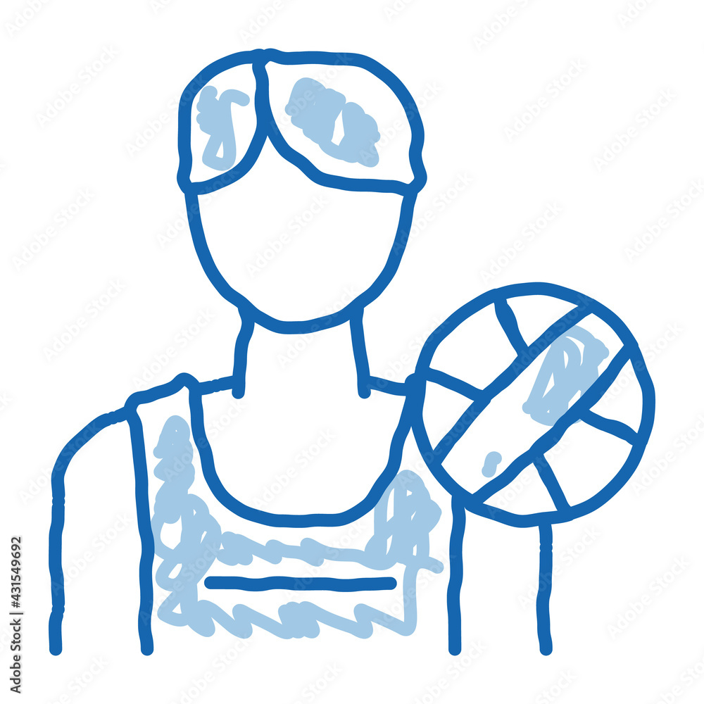 Male Volleyball Player doodle icon hand drawn illustration Male Volleyball Player doodle icon hand drawn illustration