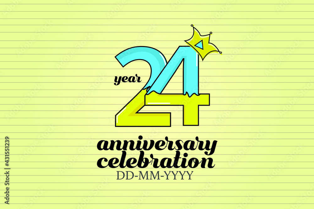 24 year anniversary cartoon, sweet style, candy look, for background - vector 24 year anniversary cartoon, sweet style, candy look, for background - vector
