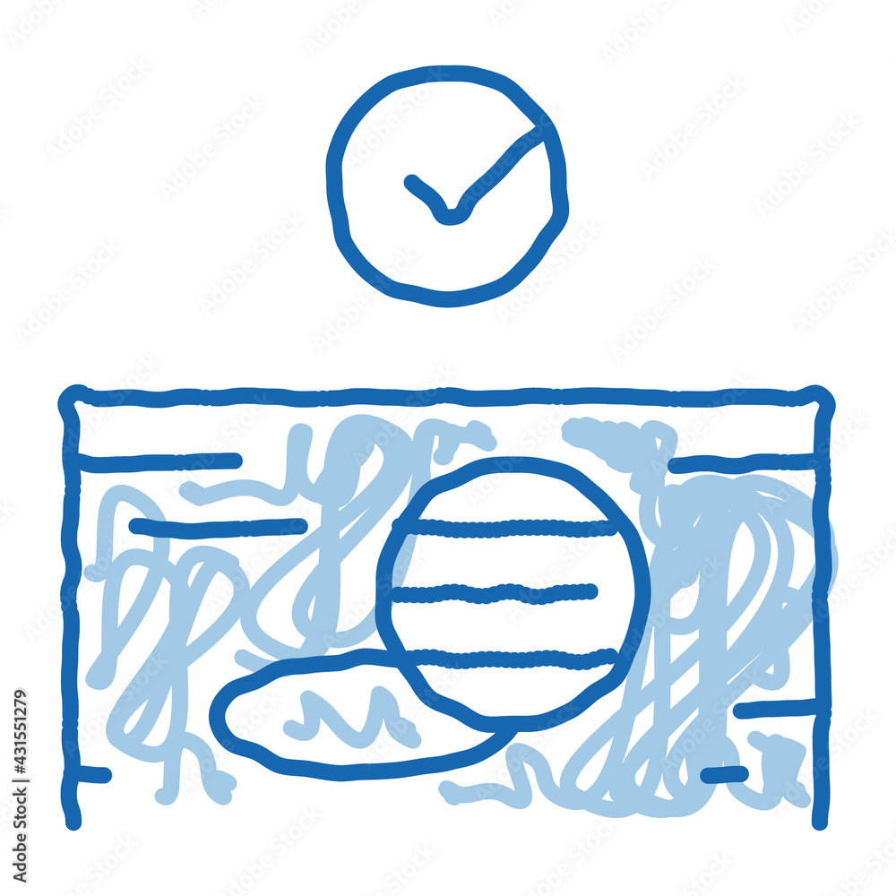 Ball Hits Hole doodle icon hand drawn illustration Ball Hits Hole doodle icon hand drawn illustration