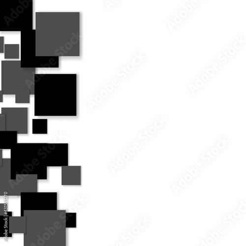 detail of gray and black squares design on a white background
