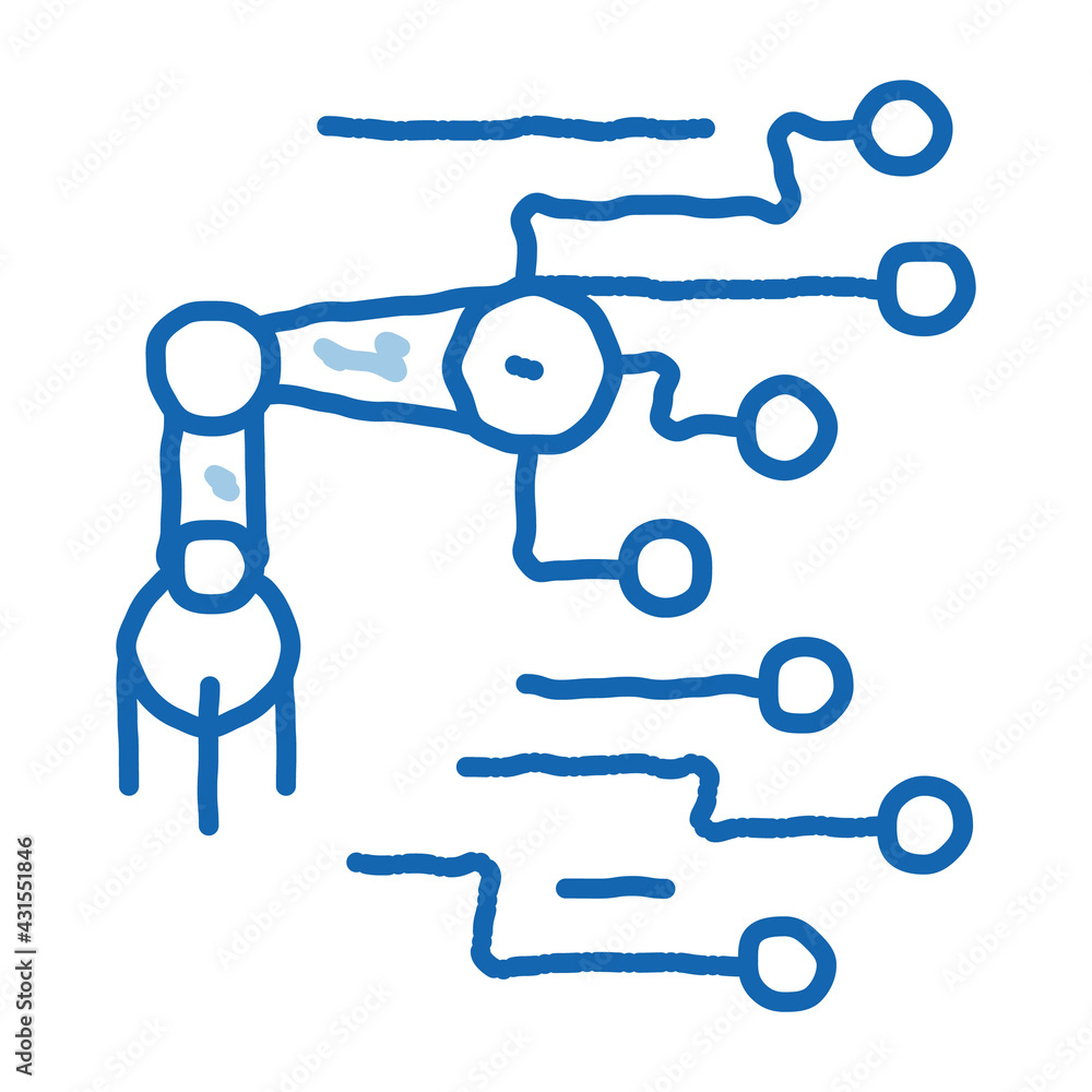 Robot Microchip Vector Outline Illustration Robot Microchip Vector Outline Illustration