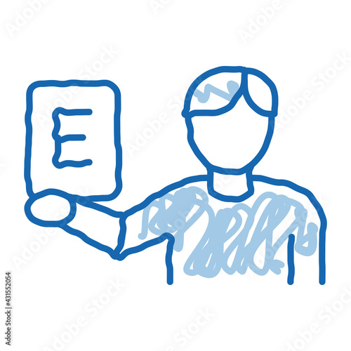 Man Show Letter doodle icon hand drawn illustration