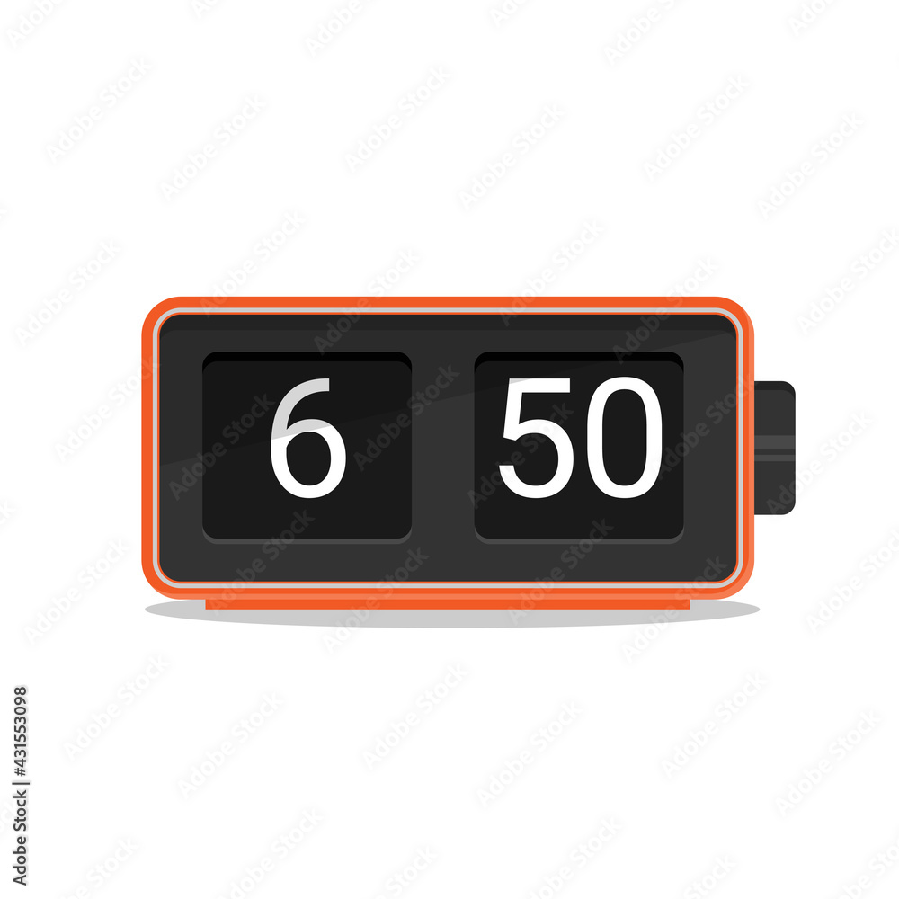 Retro flip clock isolated on white background Retro flip clock isolated on white background