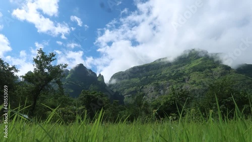 Timelapse of mountains of Western ghats (Sahyadri) in Malshej Region (Ahupe Ghat trek) photo