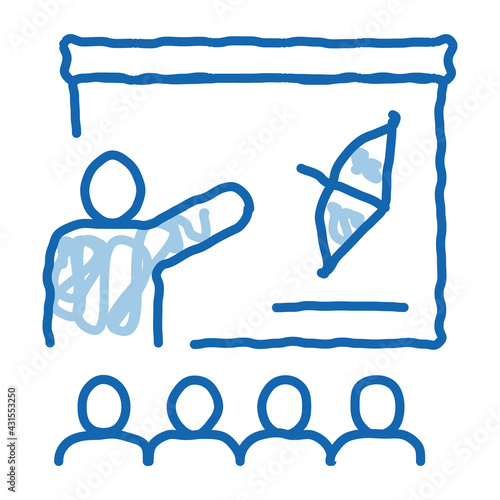 Archery Lesson Education doodle icon hand drawn illustration