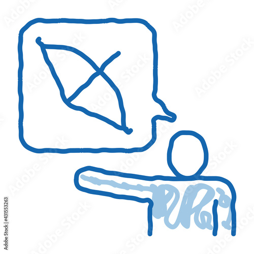 Human Talk About Archery doodle icon hand drawn illustration