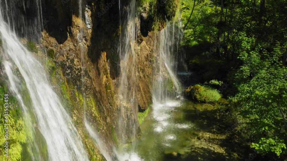 Aerial view of the waterfall on the Plitvice Lakes National park Croatia Aerial view of the waterfall on the Plitvice Lakes National park Croatia