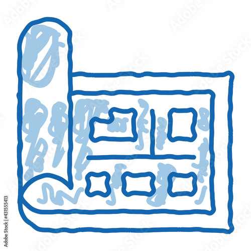 Map Street Plan Cartography doodle icon hand drawn illustration