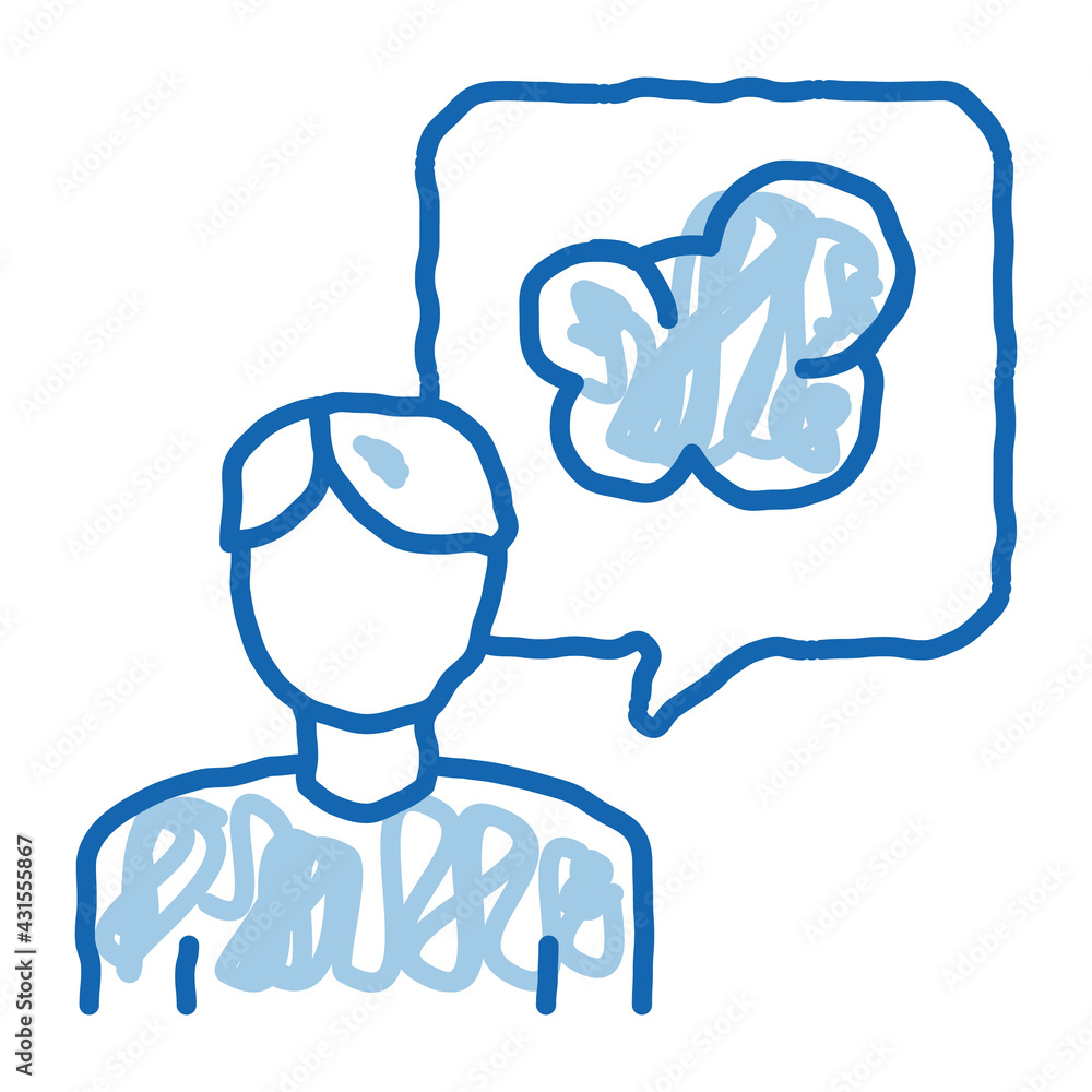 Man Talk Smoke doodle icon hand drawn illustration Man Talk Smoke doodle icon hand drawn illustration