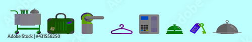 set of concierge cartoon icon design template with various models. vector illustration isolated on blue background