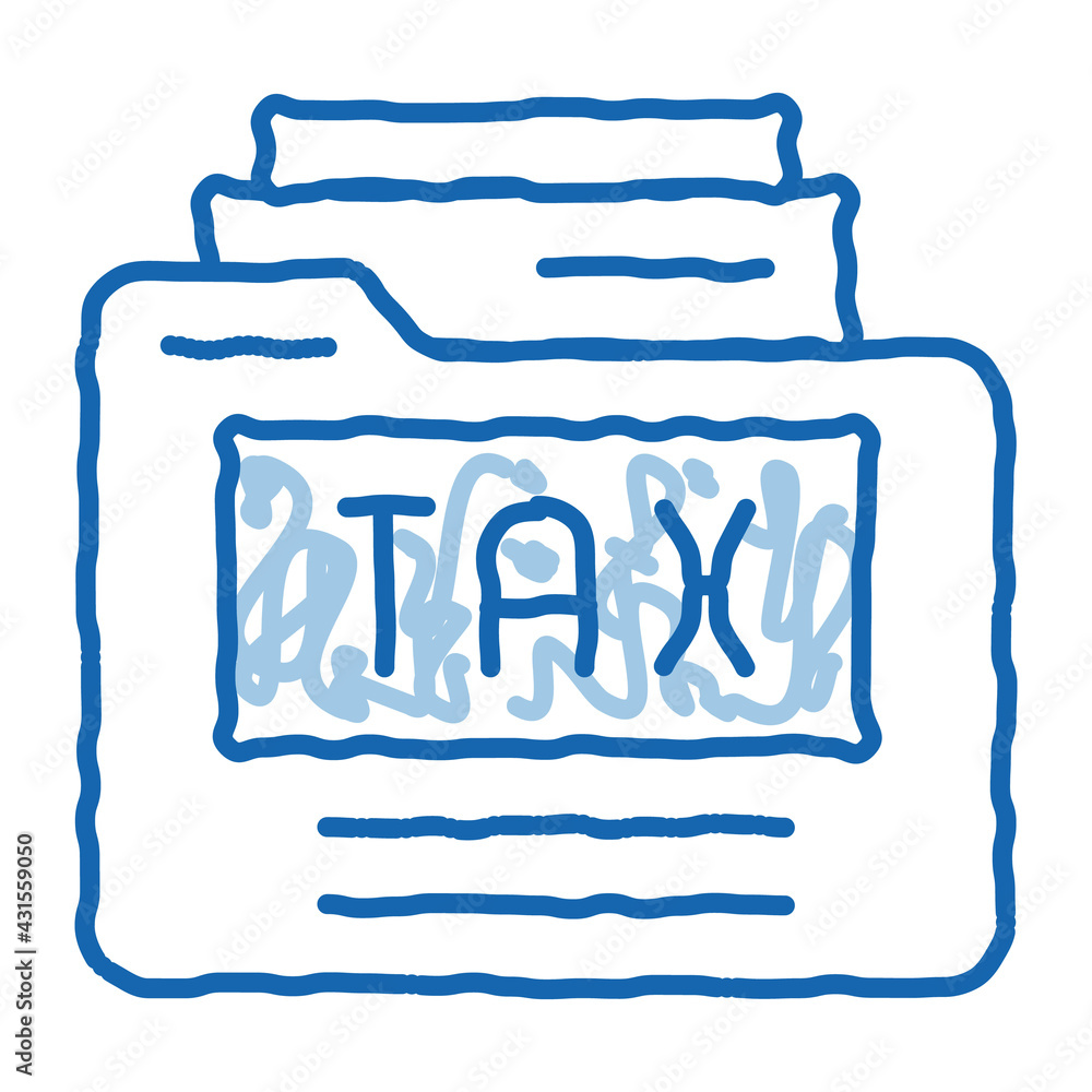Tax Archive doodle icon hand drawn illustration Tax Archive doodle icon hand drawn illustration