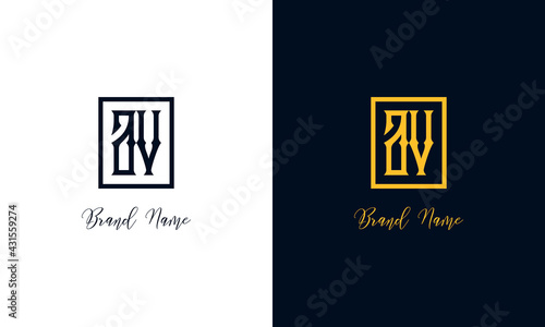 Minimal Abstract letter AV logo.