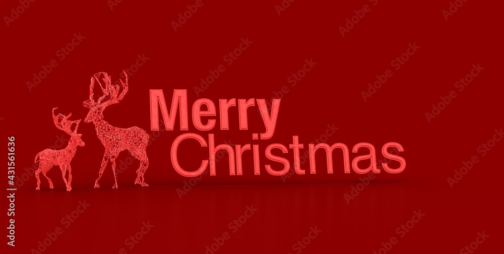 merry christmas card modern 3d minimal tree