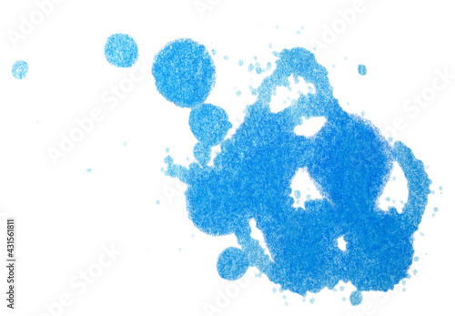 Watercolor stains paint drops blue on paper