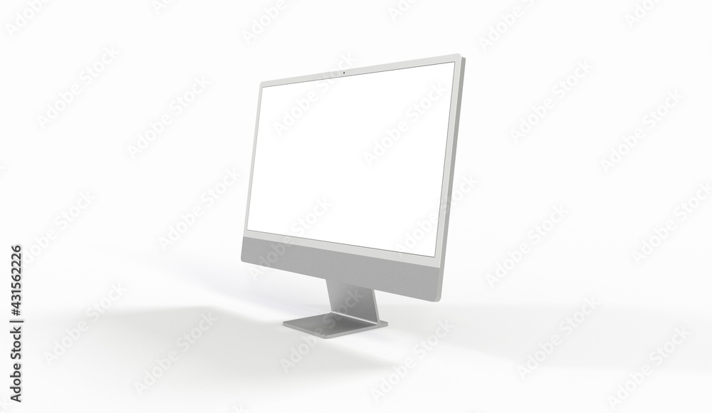 Realistic flat screen computer monitor 3de style mockup with blank screen isolated 3d Realistic flat screen computer monitor 3de style mockup with blank screen isolated 3d