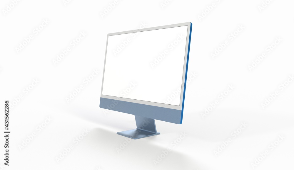 Realistic flat screen computer monitor 3de style mockup with blank screen isolated 3d Realistic flat screen computer monitor 3de style mockup with blank screen isolated 3d