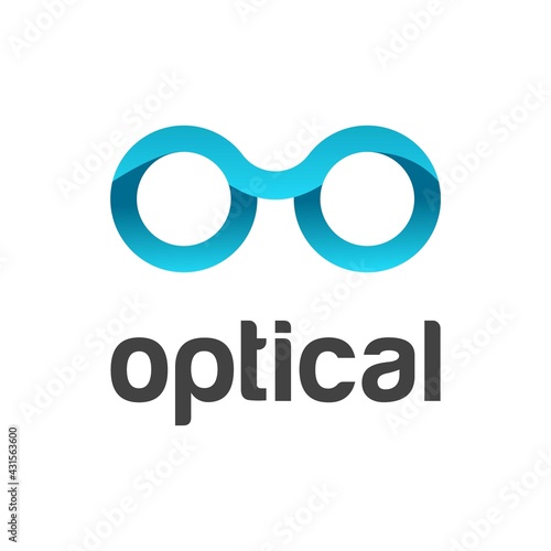 Abstract optical eyeglasses logo. Frame art Sunglasses, spectacles icon,vision sign vector illustration creative fashion design