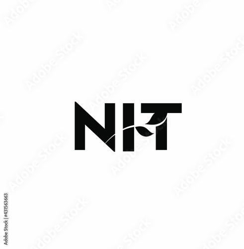 NIT company initial Letters logo unit on white background. NIT company logo