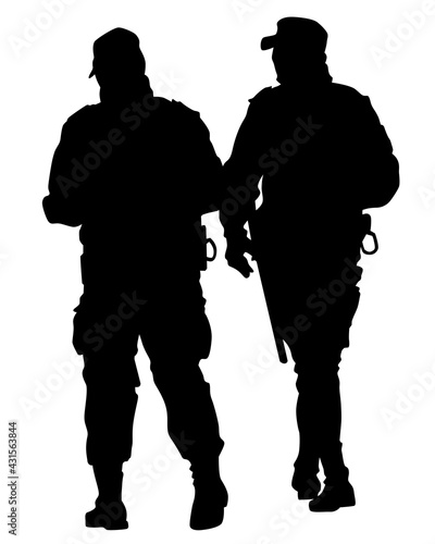 Special military forces in uniform on merican flag background