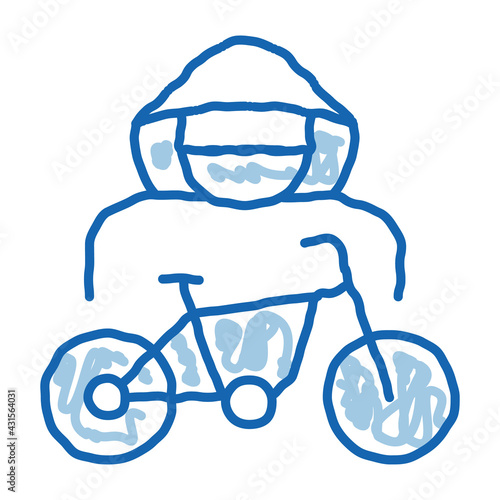 Bike Theft doodle icon hand drawn illustration