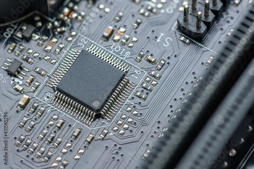 Photography CPU Central processing Unit or GPU with blank surface for writing text