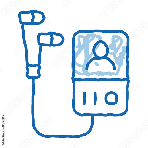 Record Guide on Player doodle icon hand drawn illustration