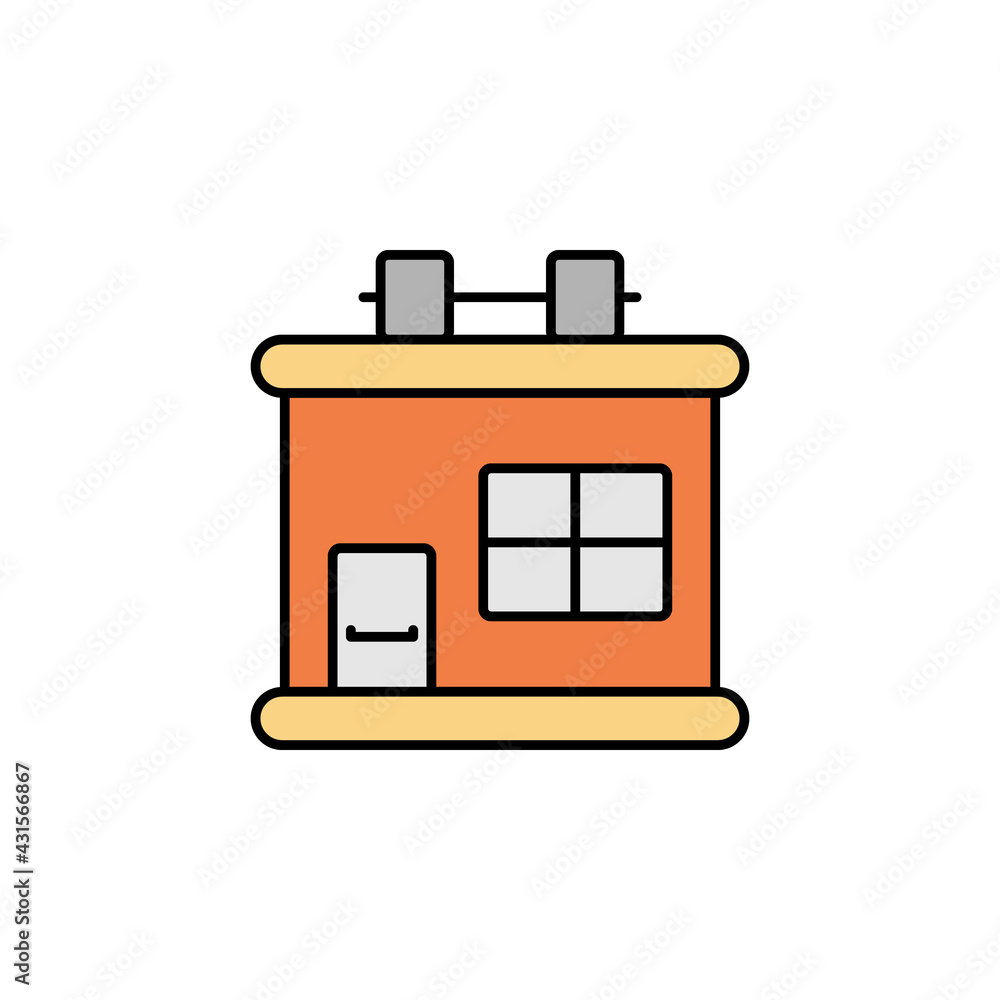 building, gym icon. Set of buildings illustration icons. Signs, symbols can be used for web, logo, mobile app, UI, UX building, gym icon. Set of buildings illustration icons. Signs, symbols can be used for web, logo, mobile app, UI, UX