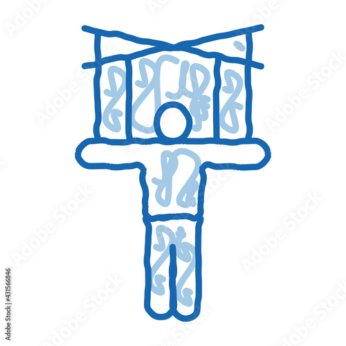 Puppet Show doodle icon hand drawn illustration