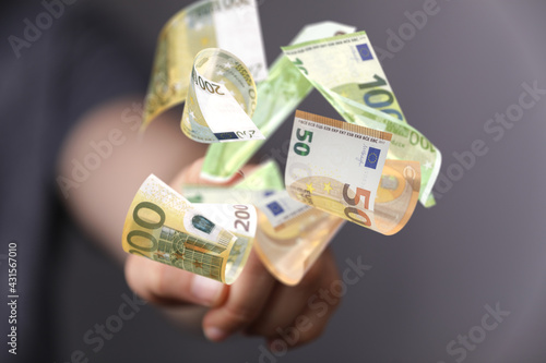 bill euro banknote in hand ...