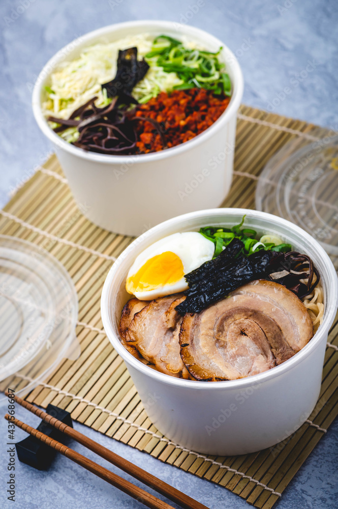 Japanese Ramen Takeout in Takeout Bowls Japanese Ramen Takeout in Takeout Bowls