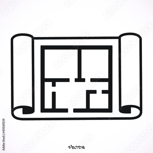 floor plan icon vector