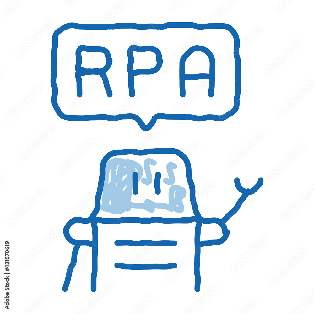 process automation robot doodle icon hand drawn illustration process automation robot doodle icon hand drawn illustration
